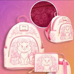 Loungefly Disney The Aristocats Marie Floral Mini Backpack & Wallet Set